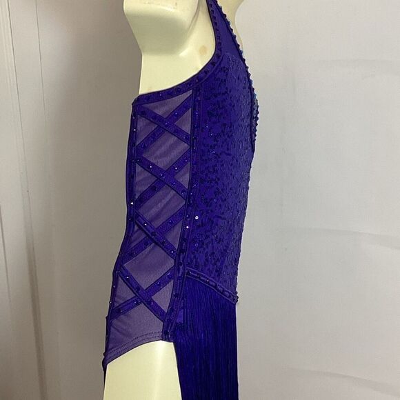 Weissman Dance Ice Skating Flapper Costume Dress Child’s Medium CM Rhinestoned S - Picture 6 of 7